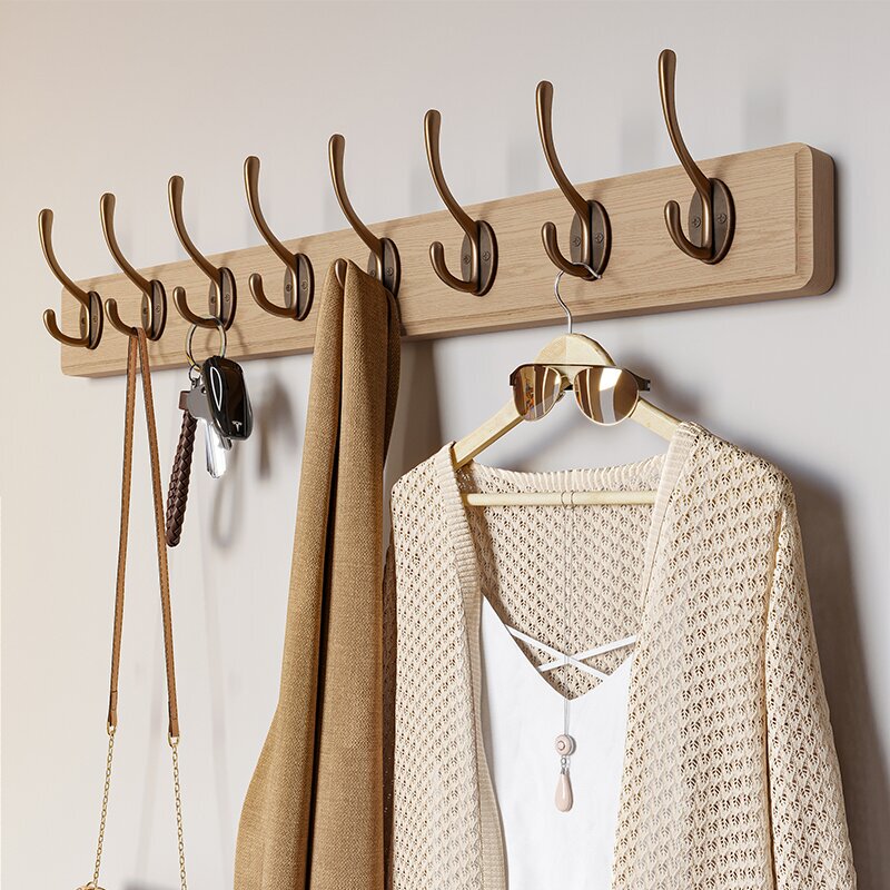 Wall-Mounted Coat Rack, No-Drill, Strong Load-Bearing Clothes Hook for Bedroom, Entryway, or Wall