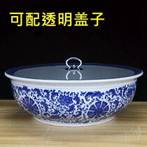 Ceramic Water Cooking Fish Bowl Large Sour Vegetable Fish Basin and Noodle Basin Cool Vegetable Dish Chinese Soup Bowl Hotel Cutlery Betel Bowl