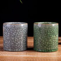 Jingdezhen thick cupping cupping household blue and white ceramic pen holder Office articles put brush student study