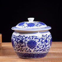 High temperature resistant lard jar with lid kitchen household ceramic seasoning bottle single set of seasoning boxed Chinese medicine powder cans