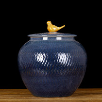 Special price ceramic rice cylinder rice barrel with cover 20 catty 30 water cylinder pickled vegetable large number of tea cylinder storage tea storage tank