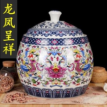 Household ceramic rice tank rice barrel with cover 20kg 30kg 50kg oil tank tea water tank face tank noodle tank cured meat kimchi jar