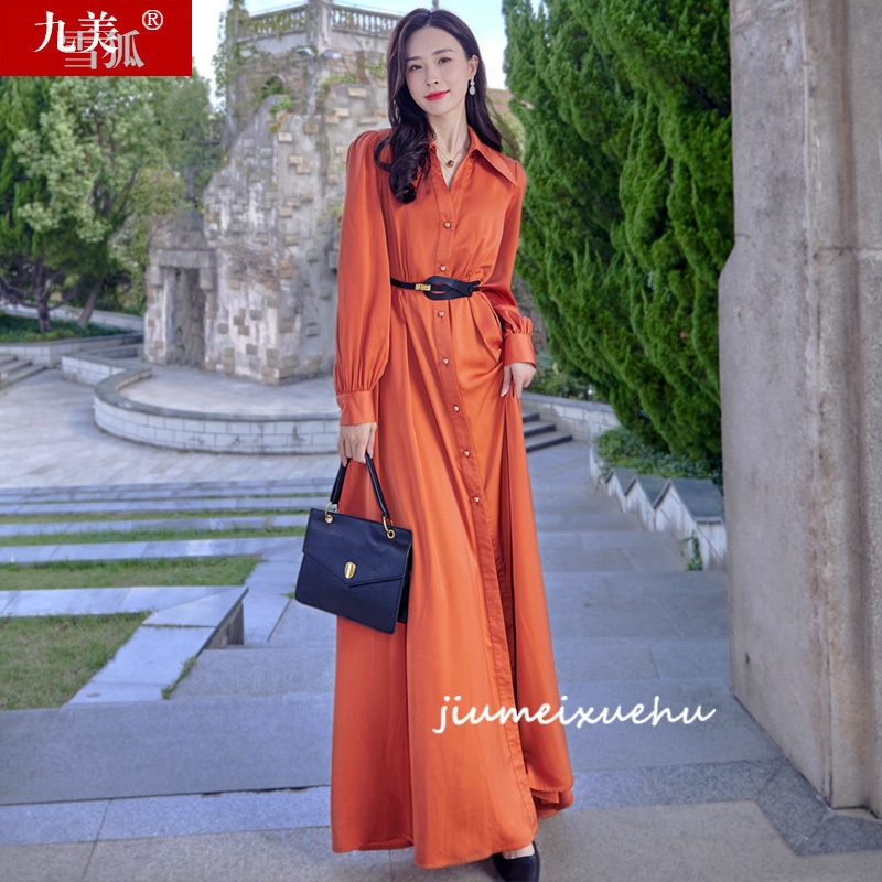 2026 New Women's Clothing, New Autumn European and American High-End, Sophisticated, Floor-Length, Ankle-Length, Elegant, Extra-Long Dress
