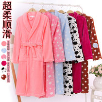 Winter mens and womens robes bathrobe out of bed with loose size convenient comfortable flannel warm coral velvet