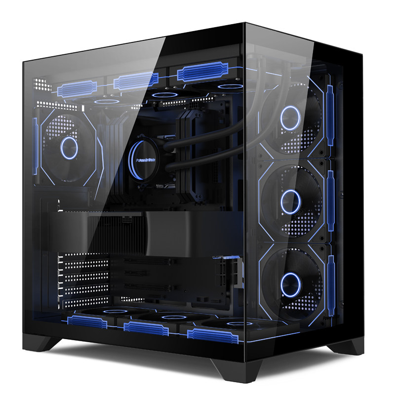 Корпус Dreamland sea view room полностью прозрачный с боковой стороны ATX360 с водяным охлаждением, с видом на море, без колонны, корпус из настольного стекла, черно-белый