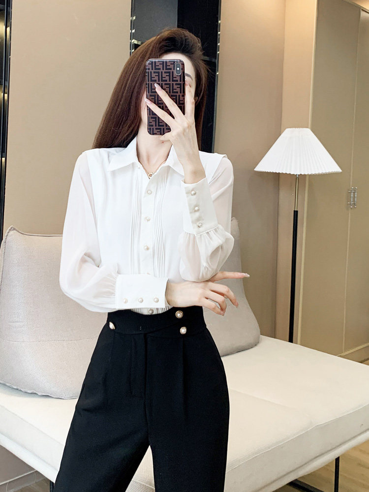 Worksuit dress shirt two pieces of female 2022 new stylish Korean edition age - reduced broad leg pants suit