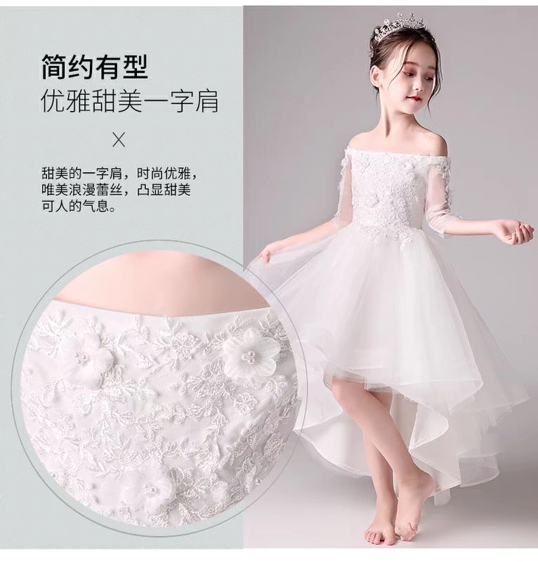 Trang phục dạ hội trẻ em váy công chúa fluffy hoa cô gái piano trang phục cô gái chủ nhà nhỏ sinh nhật váy cưới mùa thu và mùa đông - Váy trẻ em