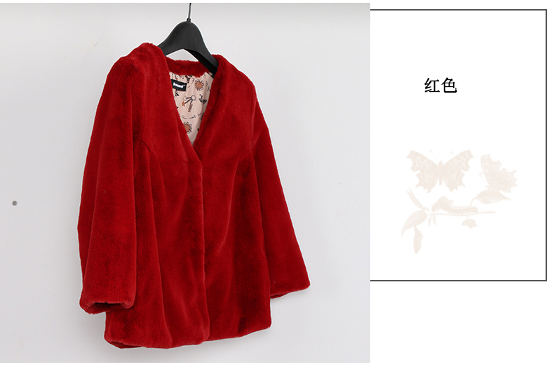 Lông chống mùa Faux lông lông phụ nữ đoạn ngắn Mùa xuân và mùa thu mỏng V-cổ điều trị giải phóng mặt bằng lông thỏ áo khoác cổ lông nam