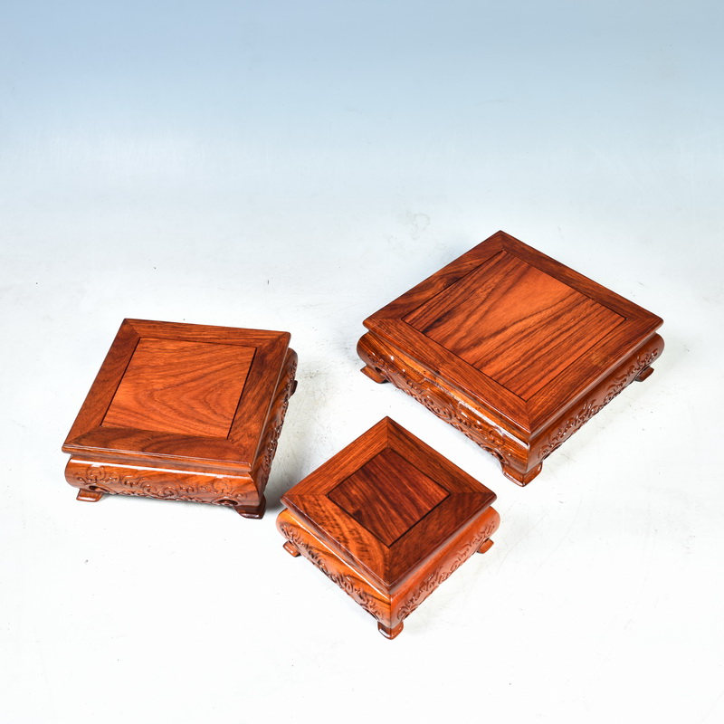 Pianology picking ruyi rectangle base solid wood handicraft furnishing articles flowers miniascape are it stone base