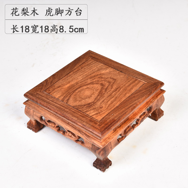 Hua limu miniascape of carve patterns or designs on woodwork annatto handicraft base base solid rectangular tank base wooden furnishing articles