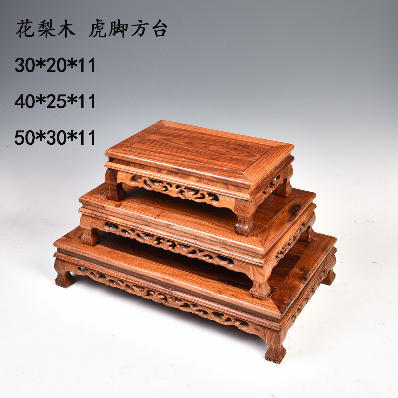 Hua limu miniascape of carve patterns or designs on woodwork annatto handicraft base base solid rectangular tank base wooden furnishing articles