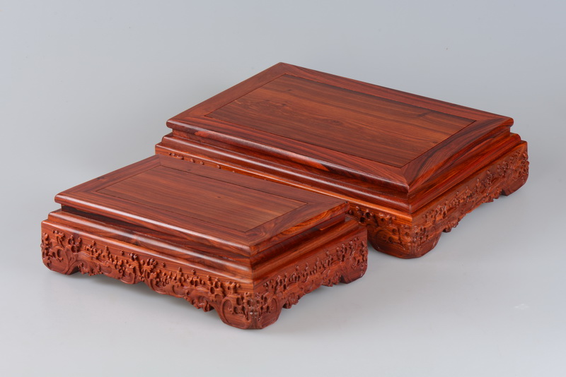 Red wingceltis rectangular stone Buddha statues carved mahogany base the duke guan flowers miniascape furnishing articles base solid wood square