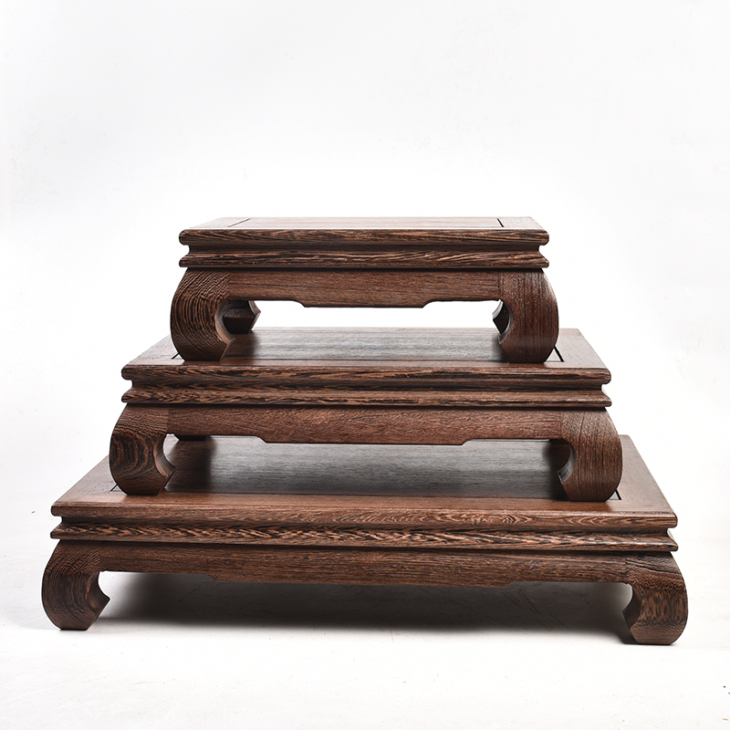 Pianology picking bright type rectangular wings woodcarving handicraft mahogany base place of Buddha flowerpot solid wood base