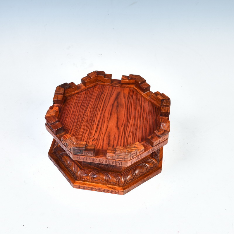 Redwood base for Buddha furnishing articles heightening anise wood stone lotus jade Buddha guanyin kong base