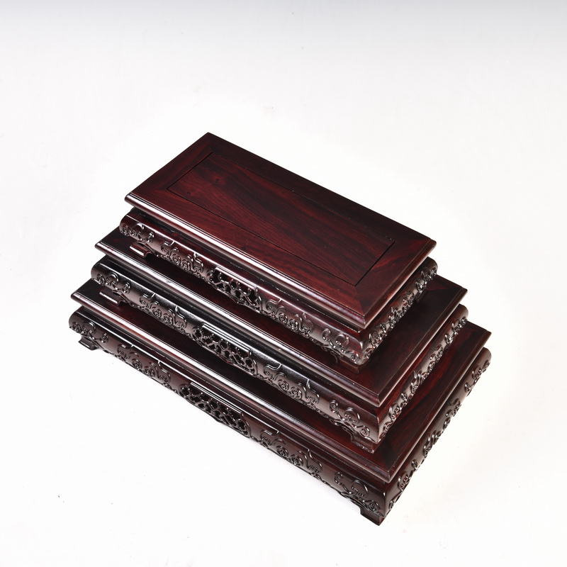 Pianology picking ruyi rectangle base solid wood handicraft furnishing articles flowers miniascape are it stone base