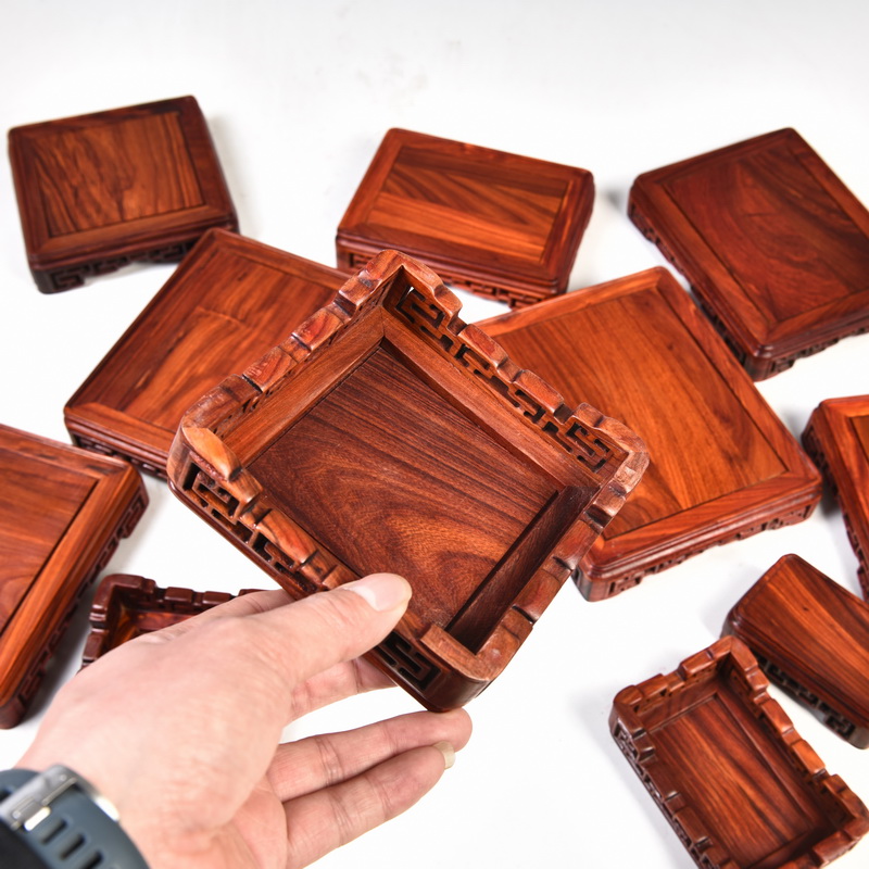 Red wingceltis woodcarving meander base rectangle, square, flowers miniascape tea kettle are it furnishing articles base solid wood