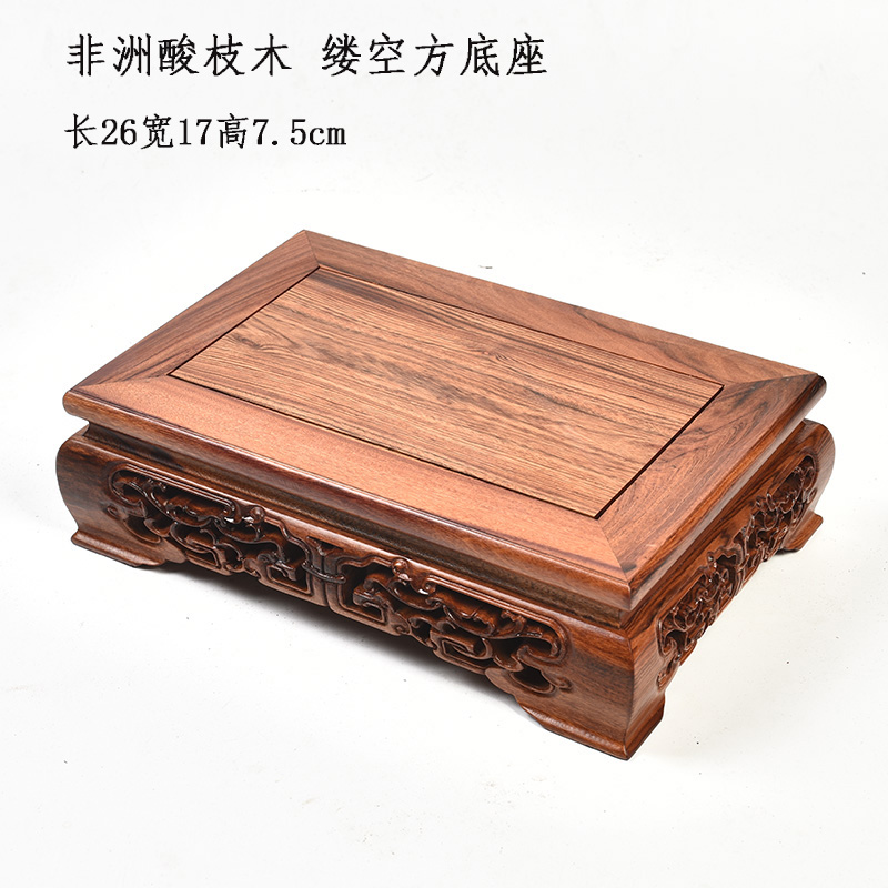 Redwood base solid wood rectangle jade stone furnishing articles planter base square for FoTai Buddha base