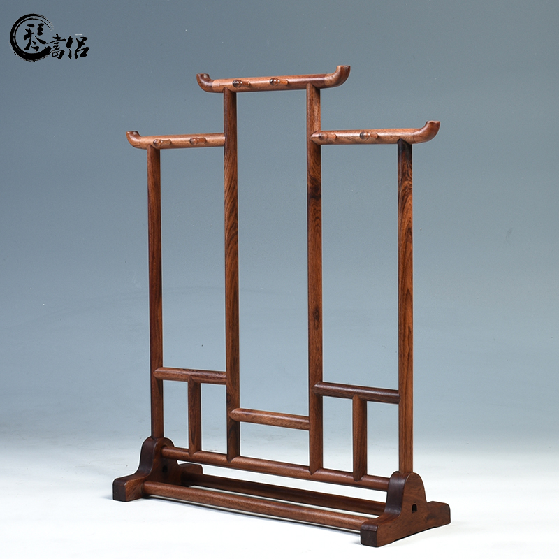 Qin Shu Couple Solid wood brush holder Wenfang Sibao Pen holder Brush calligraphy supplies Pen hanging handicraft ornaments