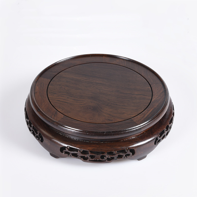 Air conditioning base round solid wood vases tank base flower miniascape of Buddha base it base porcelain base