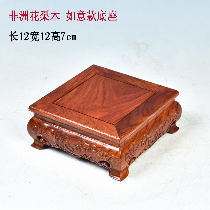 Pianology picking ruyi rectangle base solid wood handicraft furnishing articles flowers miniascape are it stone base