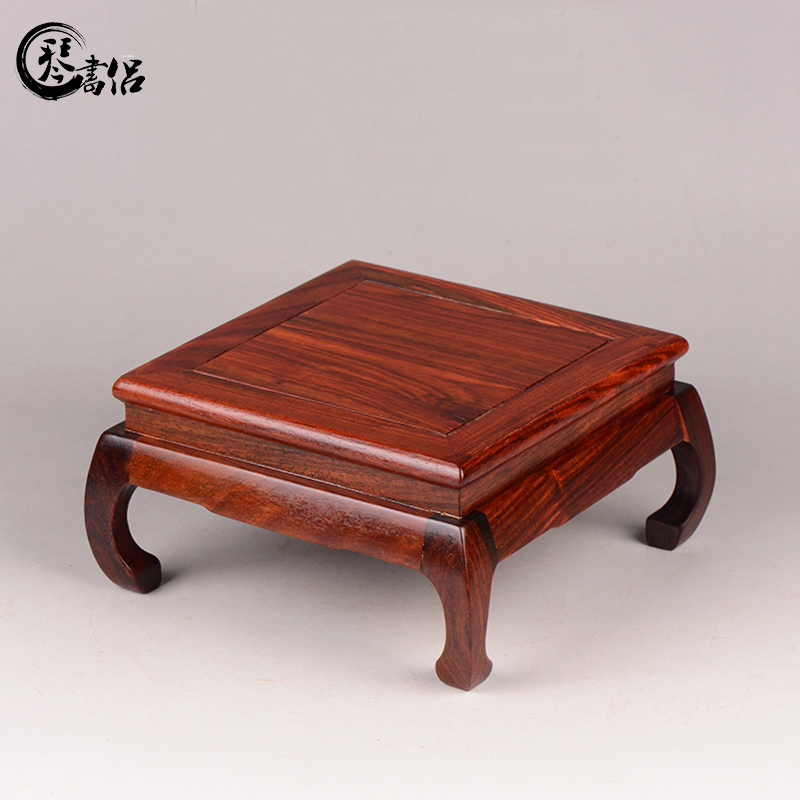 Pianology picking red rosewood carving stone flower miniascape of bright type square table base are it base furnishing articles of handicraft