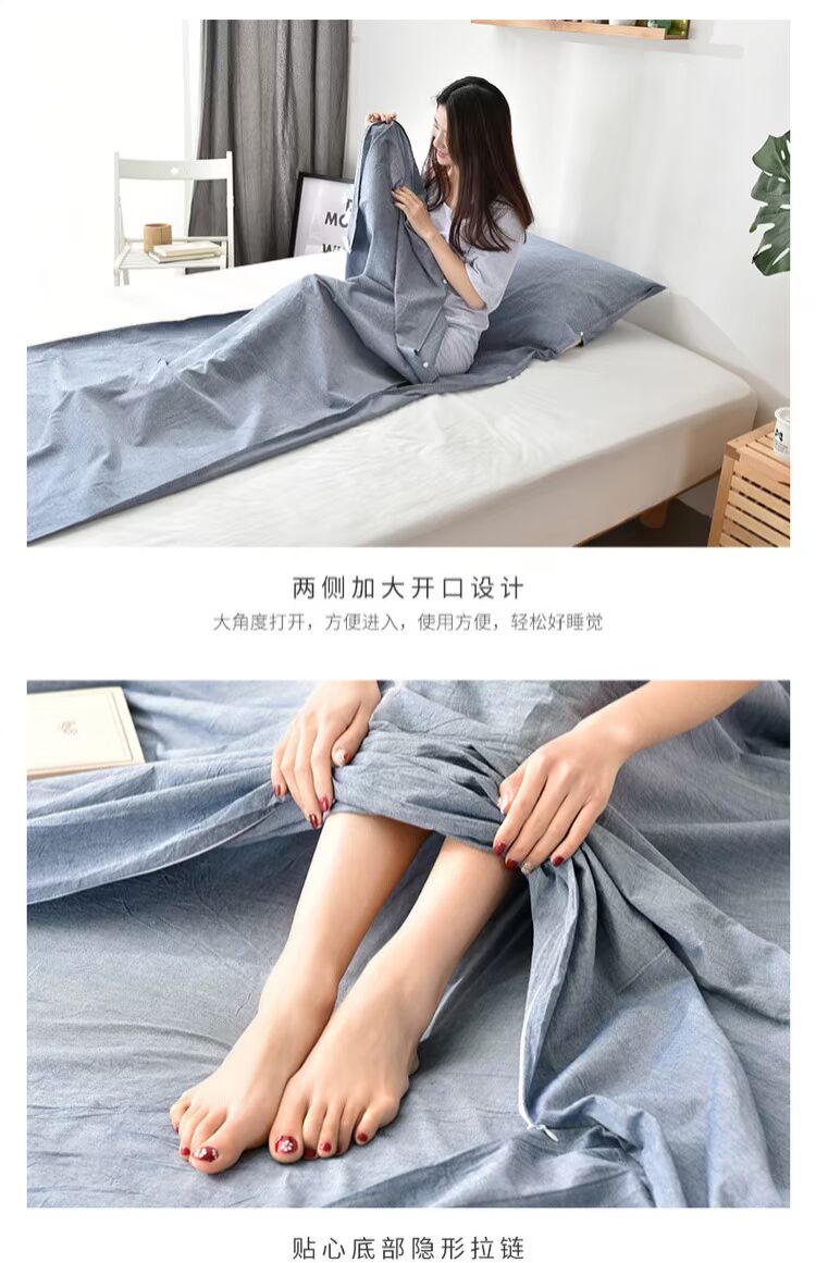Bông du lịch túi ngủ bẩn người lớn giặt bông cotton khách sạn xách tay đôi sức khỏe túi ngủ mua túi ngủ