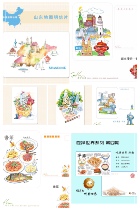 Shandong Postcard Qingdao Jinan Rufood Food Map of the Architectural Geography City Roaming Original Creative Cards