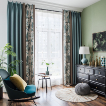 Nordic style high-grade seamless splicing Solid color bedroom living room Simple modern American curtain finished custom linen