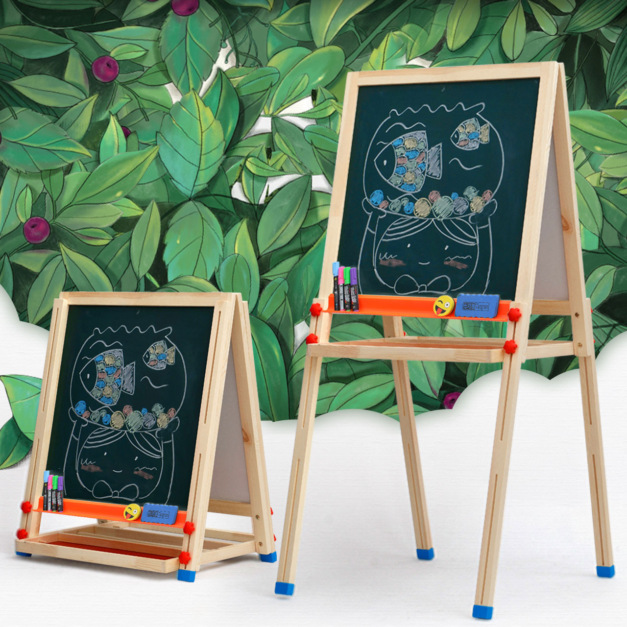 tangram children s drawing board double sided magnetic blackboard