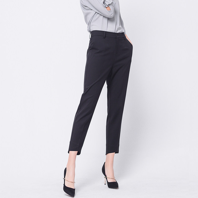 Van Donie slim suit pants lady summer and qiu lady temperament straight tube repair in waist professional cigarette pants
