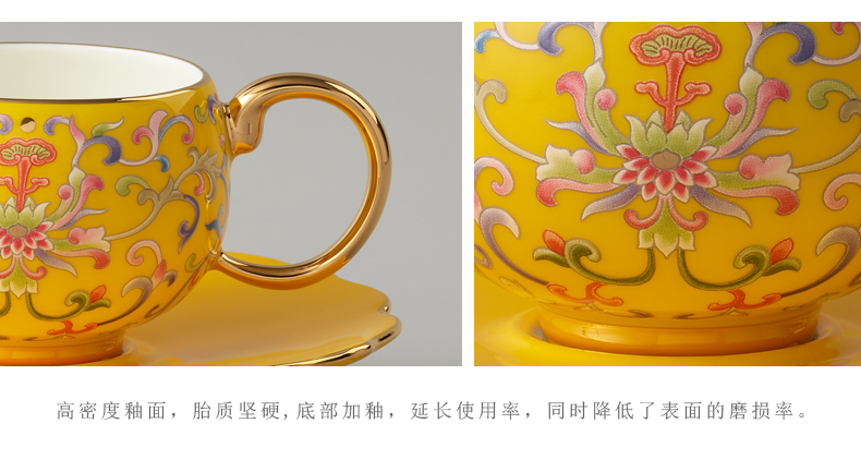 The new court porcelain Mr Yongfeng source porcelain porcelain 2/4 head tea coffee cups and saucers colored enamel cup coffee cup