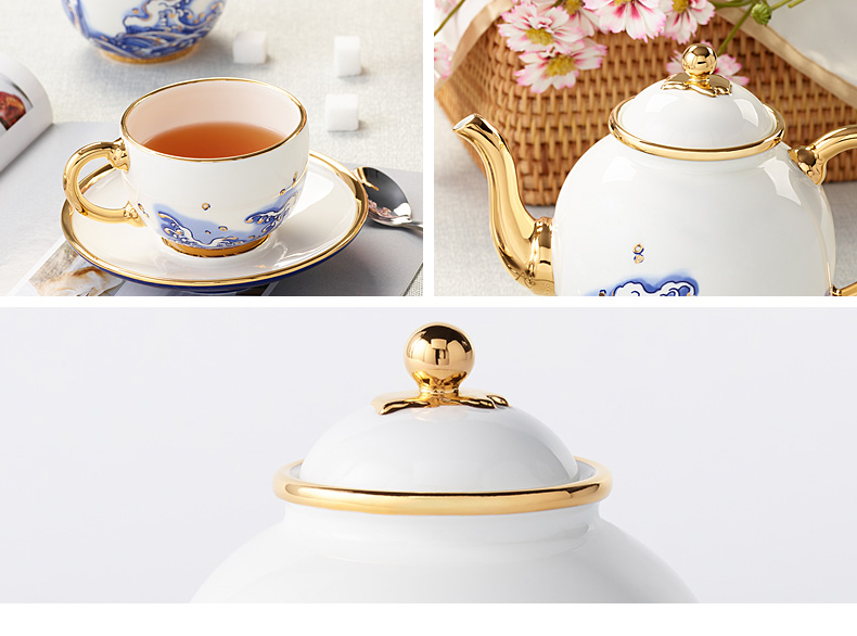 The porcelain Mr Yongfeng source porcelain sea pearl 17 coffee cup suit ceramics afternoon tea set