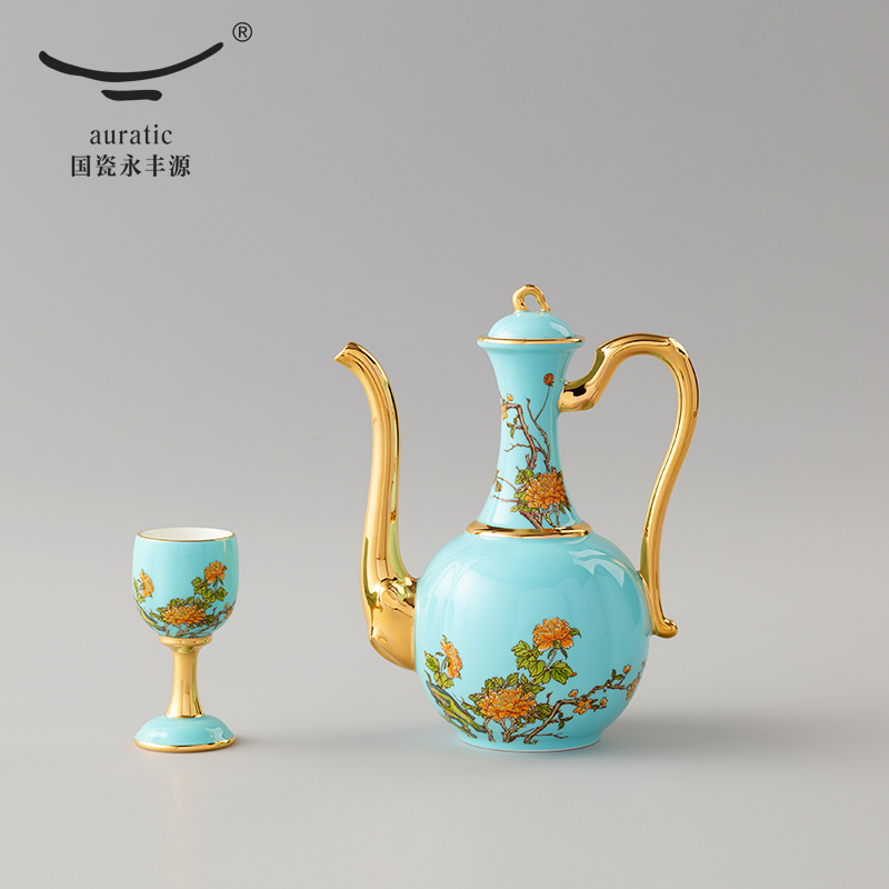 Porcelain Mrs Yongfeng source Porcelain ten head of wine liquor cup hip ceramics hip household suit Chinese style of the ancients