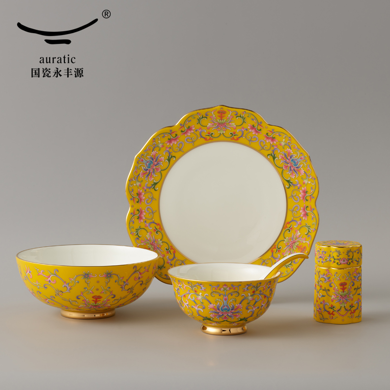 The new court porcelain Mr Yongfeng source porcelain porcelain 69 head of ceramic tableware set 6 doses seder deluxe edition