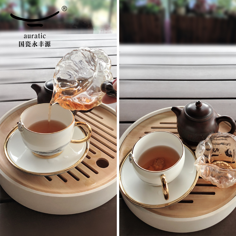 The porcelain yongfeng source Mr Li jiangshan 2 head coffee cups and saucers ceramic cups dish of gifts