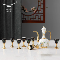Lady Wing Fung Yuan Porcelain Pomegranate Home 10 Head Wine Ceramic White Wine Glass Set Wine Glass Wine Pot