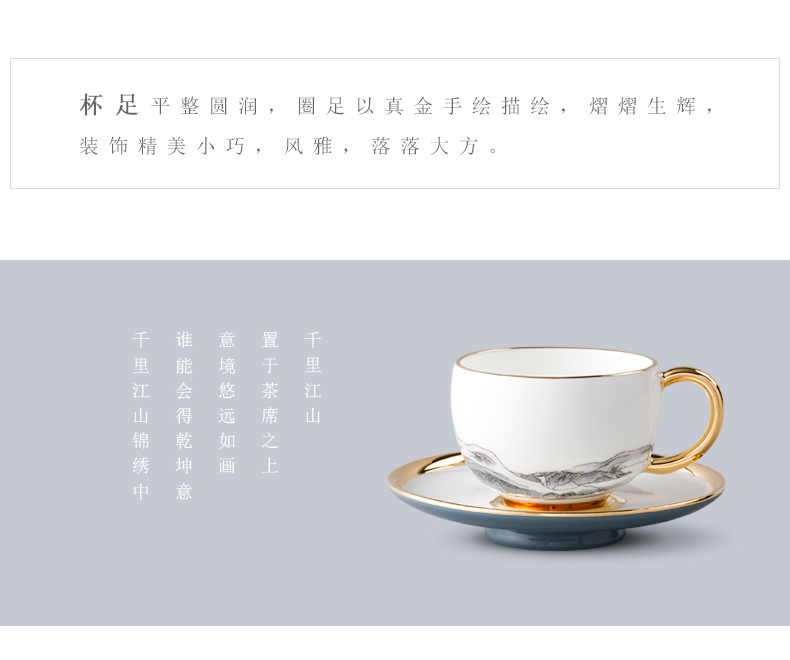 The porcelain yongfeng source Mr Li jiangshan 2 head coffee cups and saucers ceramic cups dish of gifts