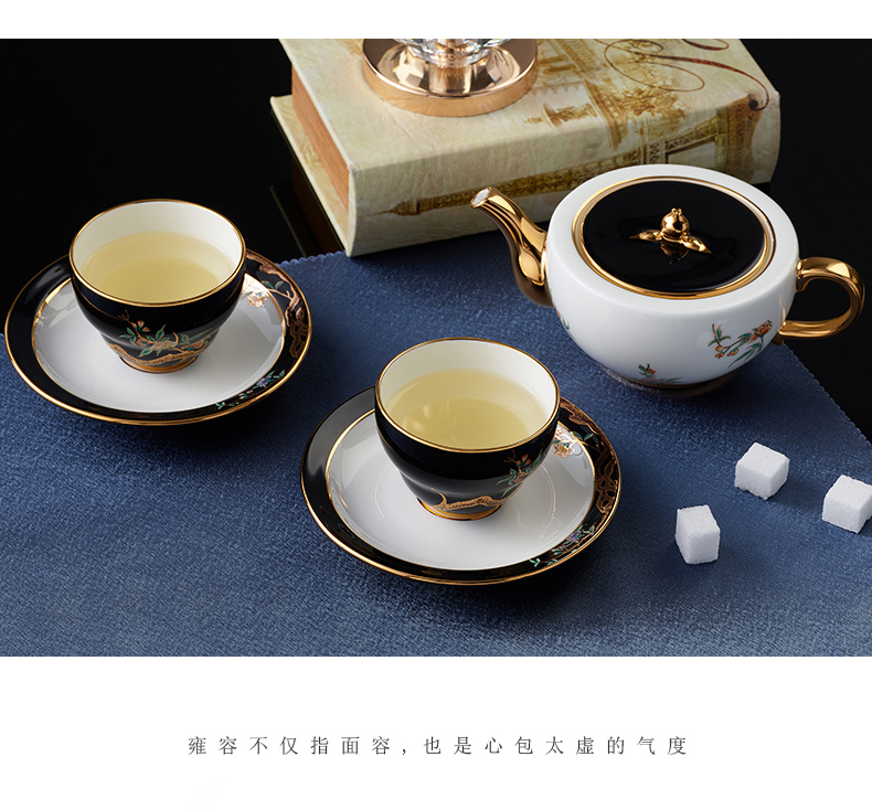 The porcelain Mrs Yongfeng source porcelain pomegranate home 6 head ceramic cups suit Chinese pot of tea