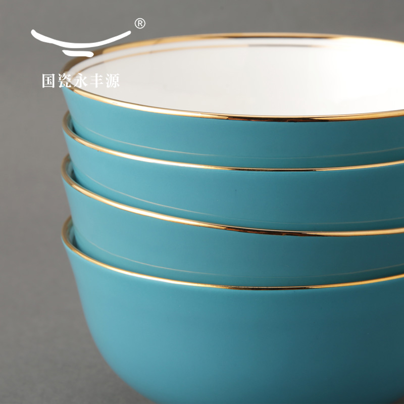 The porcelain yongfeng source of blue 29 first 50 ceramic tableware bowls plates of a complete set of spoon head suit 8 people set meal
