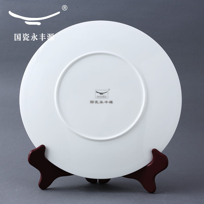The porcelain yongfeng source zodiac chicken in The New Year gift set home office decoration plate flat furnishing articles show plate rooster annunciation