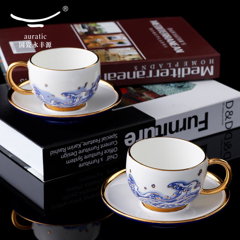 The porcelain Mr Yongfeng source porcelain sea pearl four head coffee cups and saucers contracted picking coffee cup for cup
