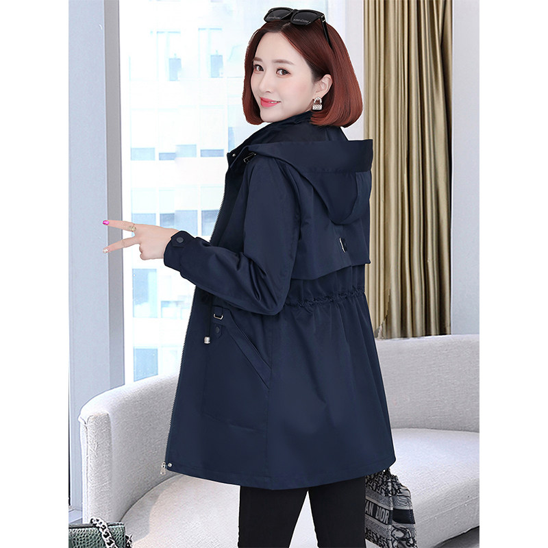 Wind clothes great clothes 2022 new spring and autumn jacket female medium long version small child 2nd August Even hat early spring casual mother