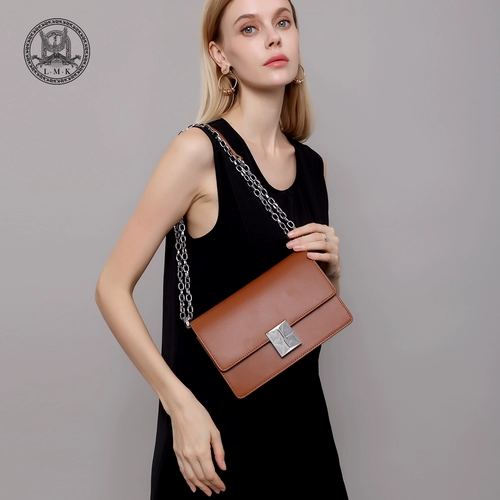 Кожаная модная цепь, сумка на одно плечо, из натуральной кожи