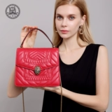 Красная универсальная кожаная сумка через плечо для невесты, премиум класс, из натуральной кожи