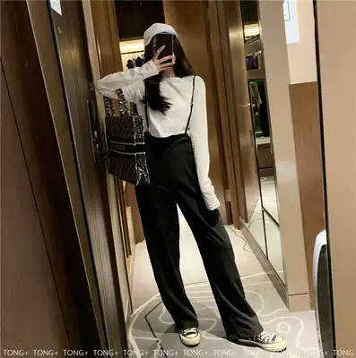 Sling jumpsuit wide legs loose thin baby bag pants women's summer clothes 2021 spring new waist casual pants spring and summer
