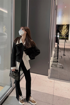 Siro Spinning Double Core Yarn Black Elastic High Waist Jeans Women Design Sensation Microlakon Pants 22 New