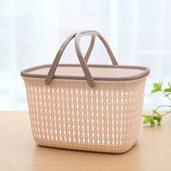 Bath Basket Portable Bathroom Bath Basket Bath Bath Blue Grocery Storage Shopping Basket Plastic Picnic Picnic Camping Basket