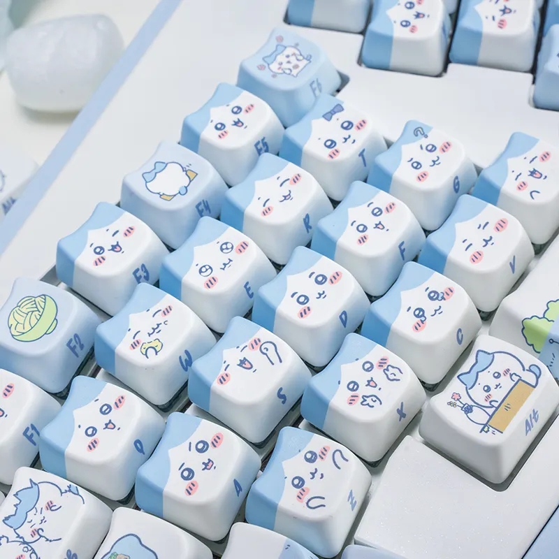 Xiaoba Mechanical Keyboard Keycaps 132 Cat-Themed Daily Life Pbt Five-Sided Dye-Sublimation 87 Customized 68 Cute and Unique