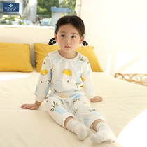 Yu Zhaolin Baby one-piece pajamas Autumn warm one-piece long-sleeved cotton boy and girl baby home clothes Hayi