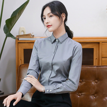  Tide brand professional wear white shirt womens anti-wrinkle long-sleeved design sense niche 2021 autumn new embroidered top